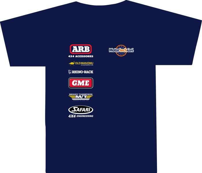 Motortech 4x4 T Shirts - Large - Navy Blue