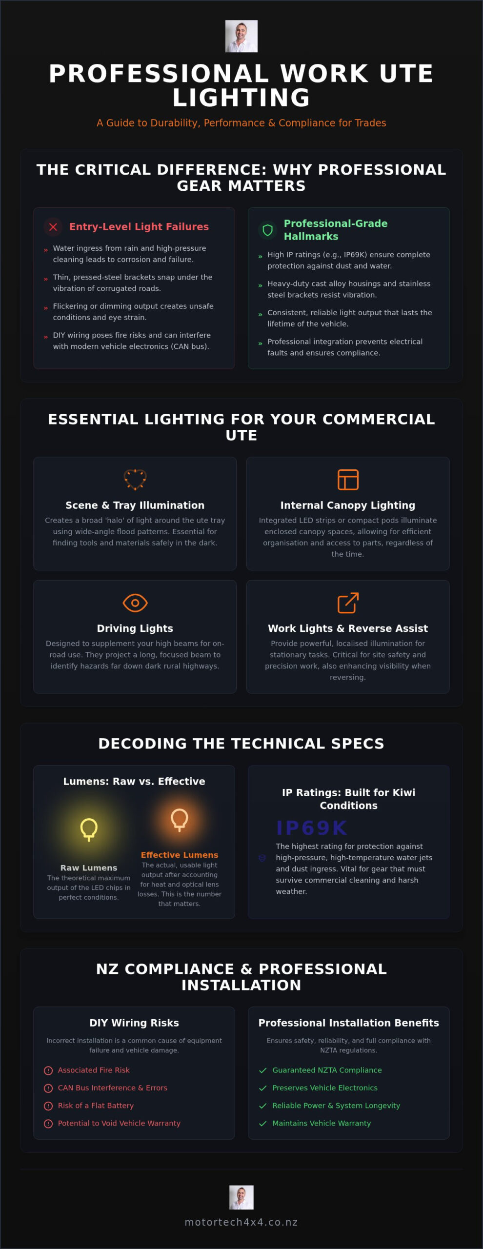 Work Ute Lighting Solutions NZ: The Tradie’s Guide to Better Visibility